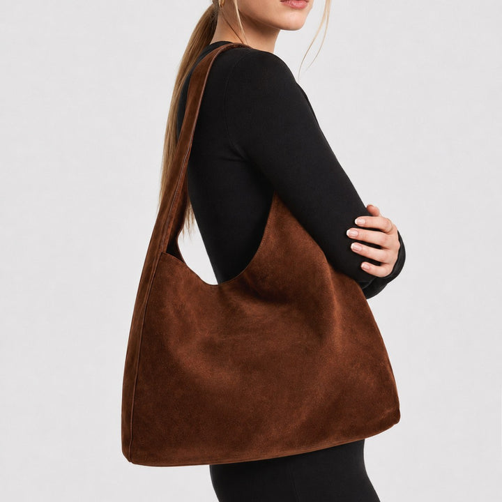 Soft Suede Slouchy Shoulder Bag