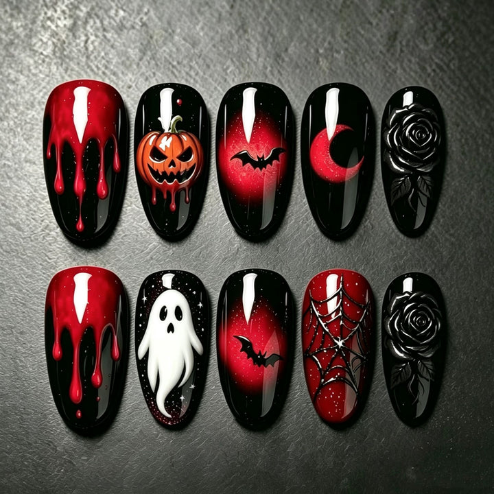 Festive Halloween-Themed Nail Art Set Kalsten