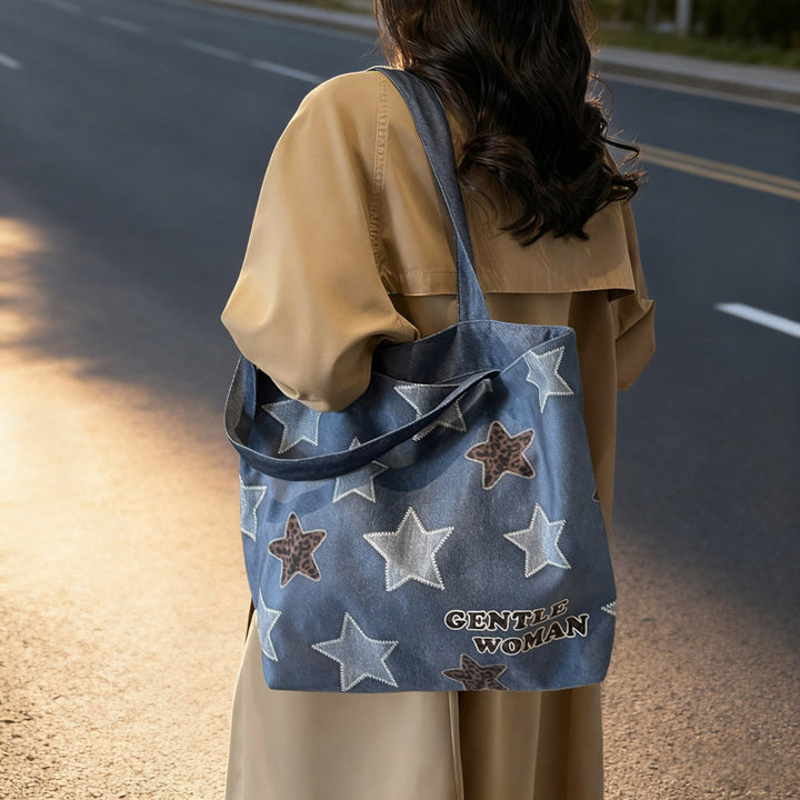 Chic Denim Patchrk Tote Bag Kalsten