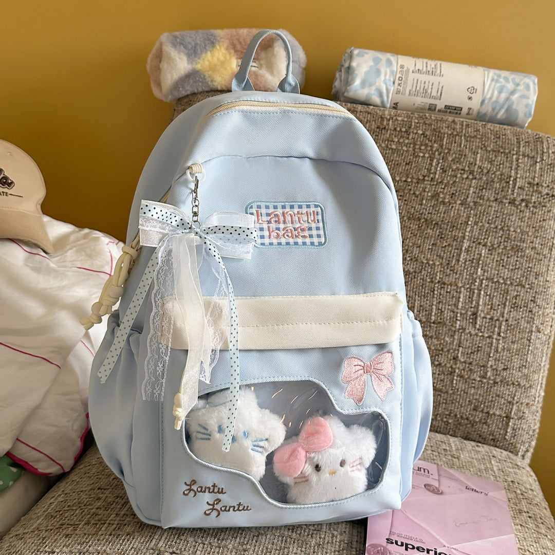 Cute Cartoon-Themed Zippered Backpack