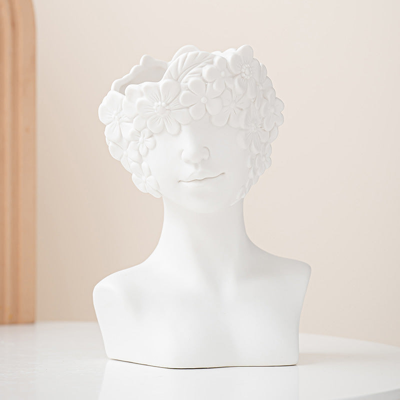 Decorative Flowers Face Pot