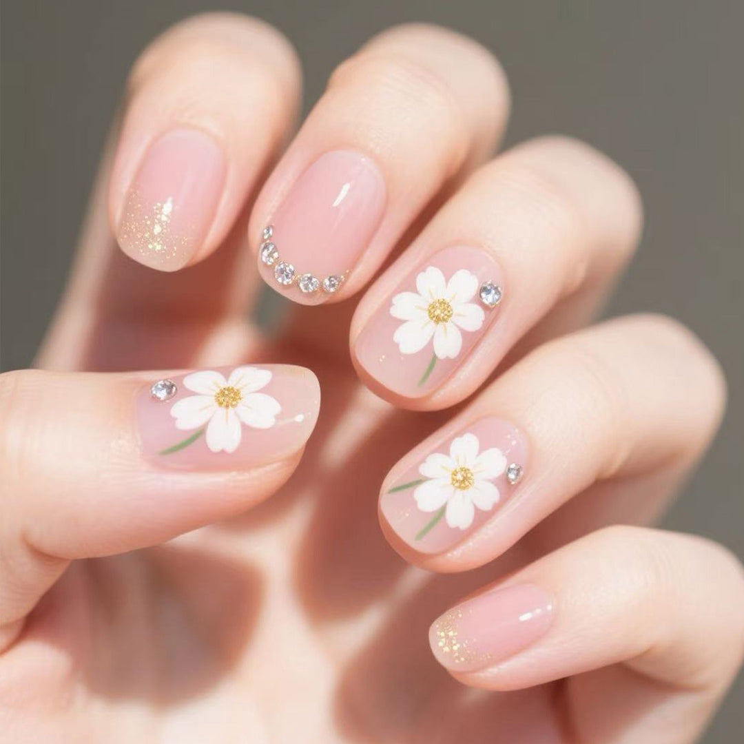 Floral Design Press-On Nail Art Tips Kalsten
