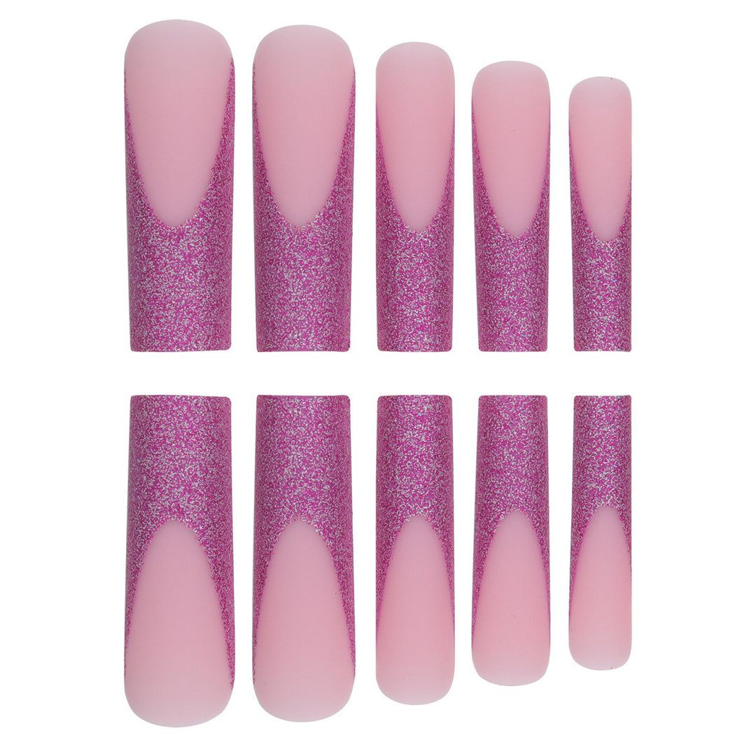 Glamorous Glitter-Accent Stiletto Press-On Nails Kalsten