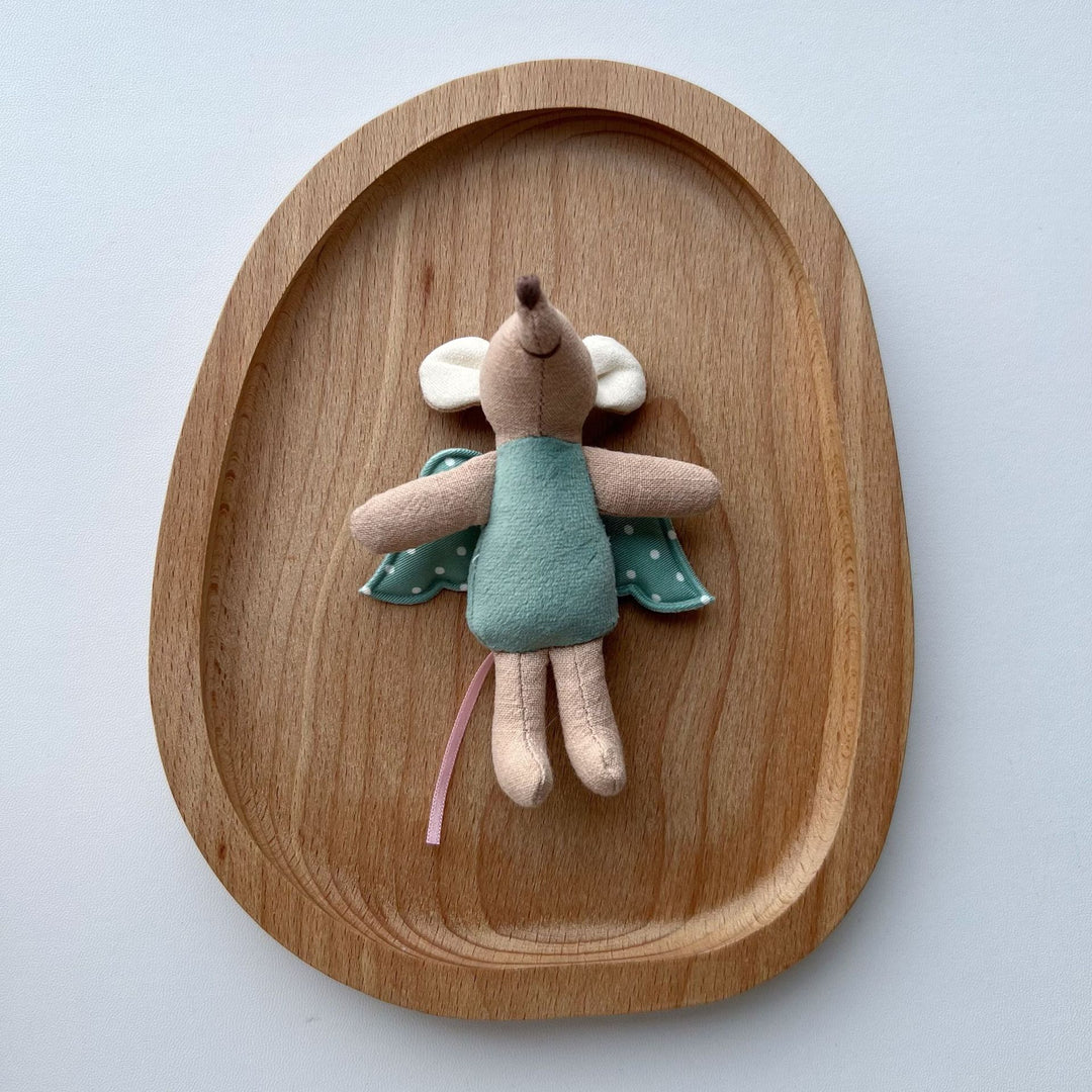 Handcrafted Cotton Plush Mouse Doll with Crocheted Dress
