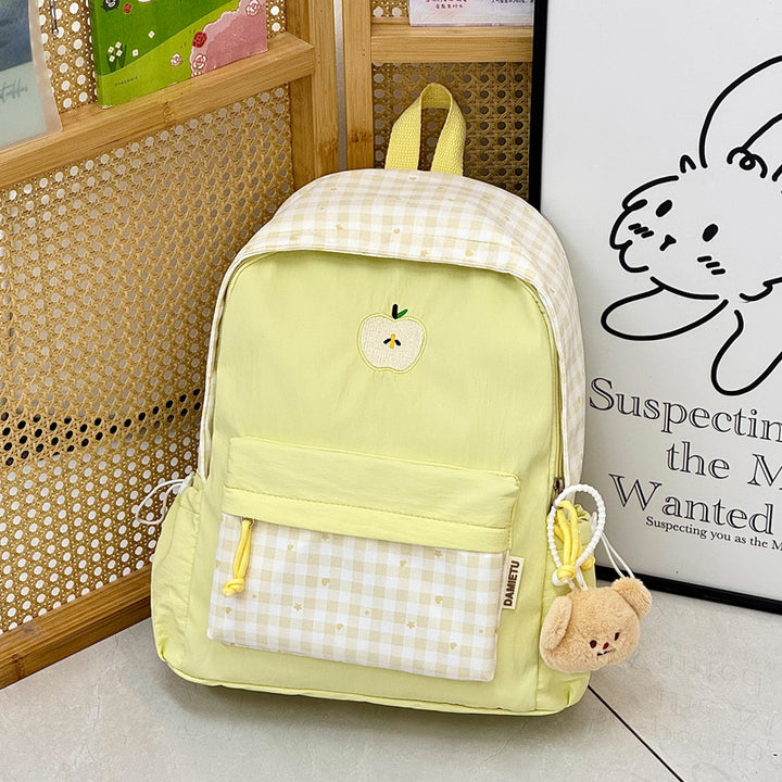 Playful Gingham Patterned Backpack Kalsten