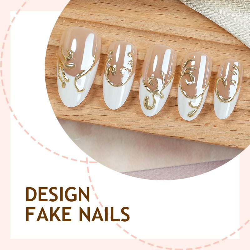 Nail art set with elegant golden applications Kalsten