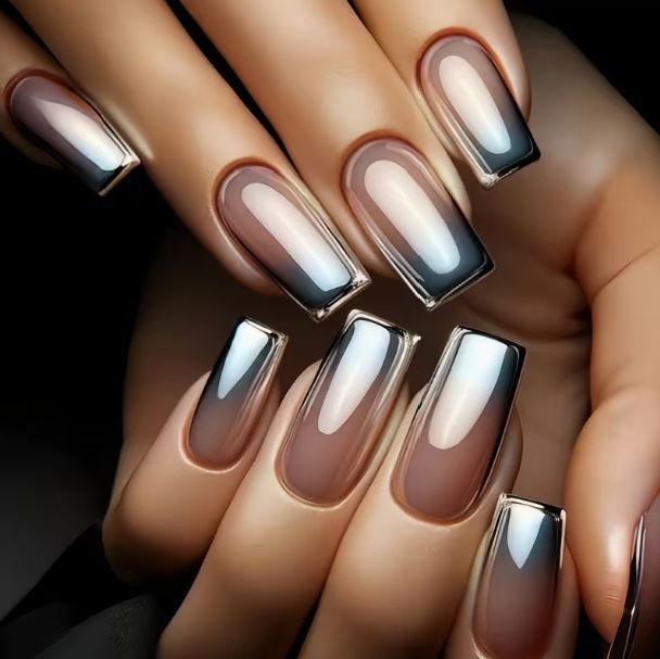 Premium Glossy Ombre Nail Extensions Kalsten