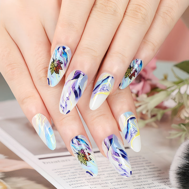 Artificial nails in elegant floral design Kalsten