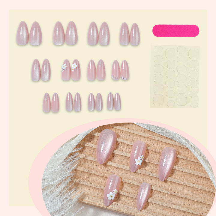 Decorative Press-On Nail Art Set with Elegant Floral Accents kalsten