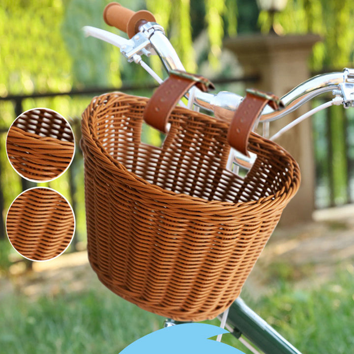Decorative Woven Storage Basket with Leather Handles Kalsten