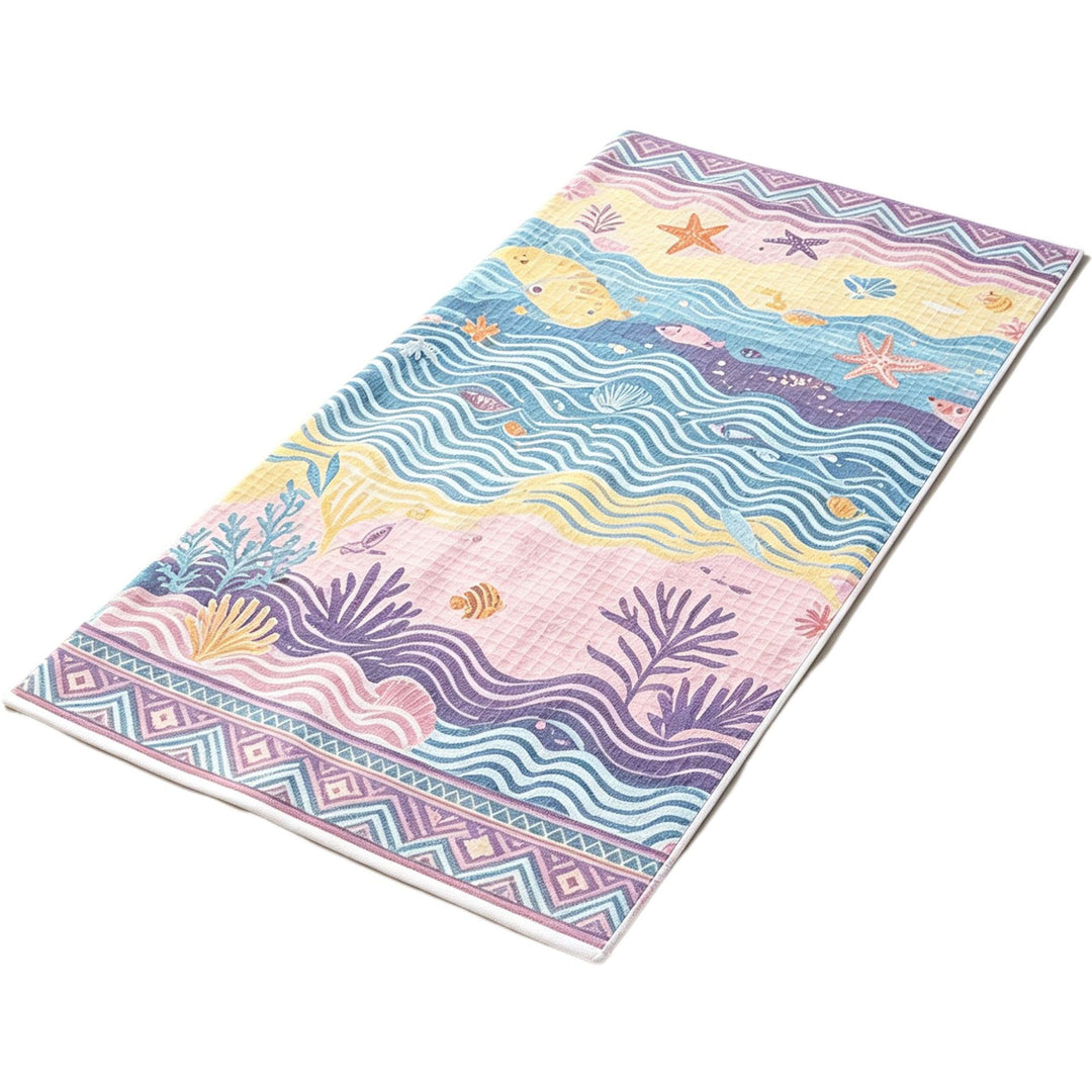 Beach towel with tropical pattern and high-quality waffle texture Kalsten