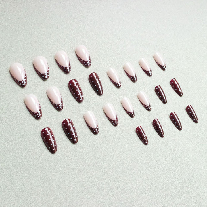 Elegant Abstract French Tip Nail Art Set