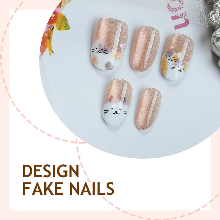 Playful Animal-Themed Press-On Nail Art Set