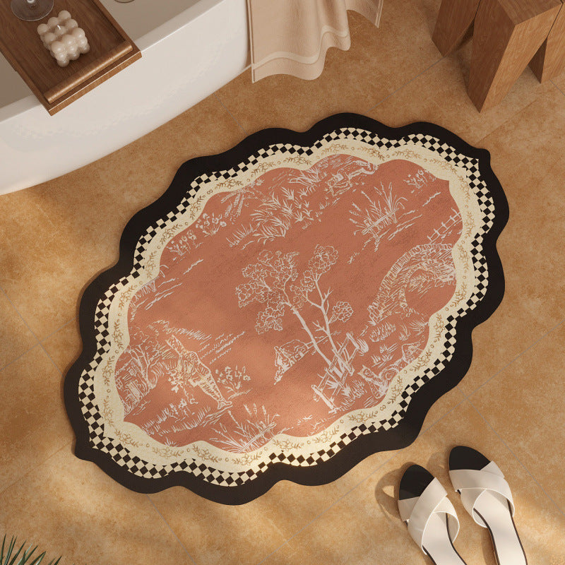 Elegant Vintage Floral Print Area Mat