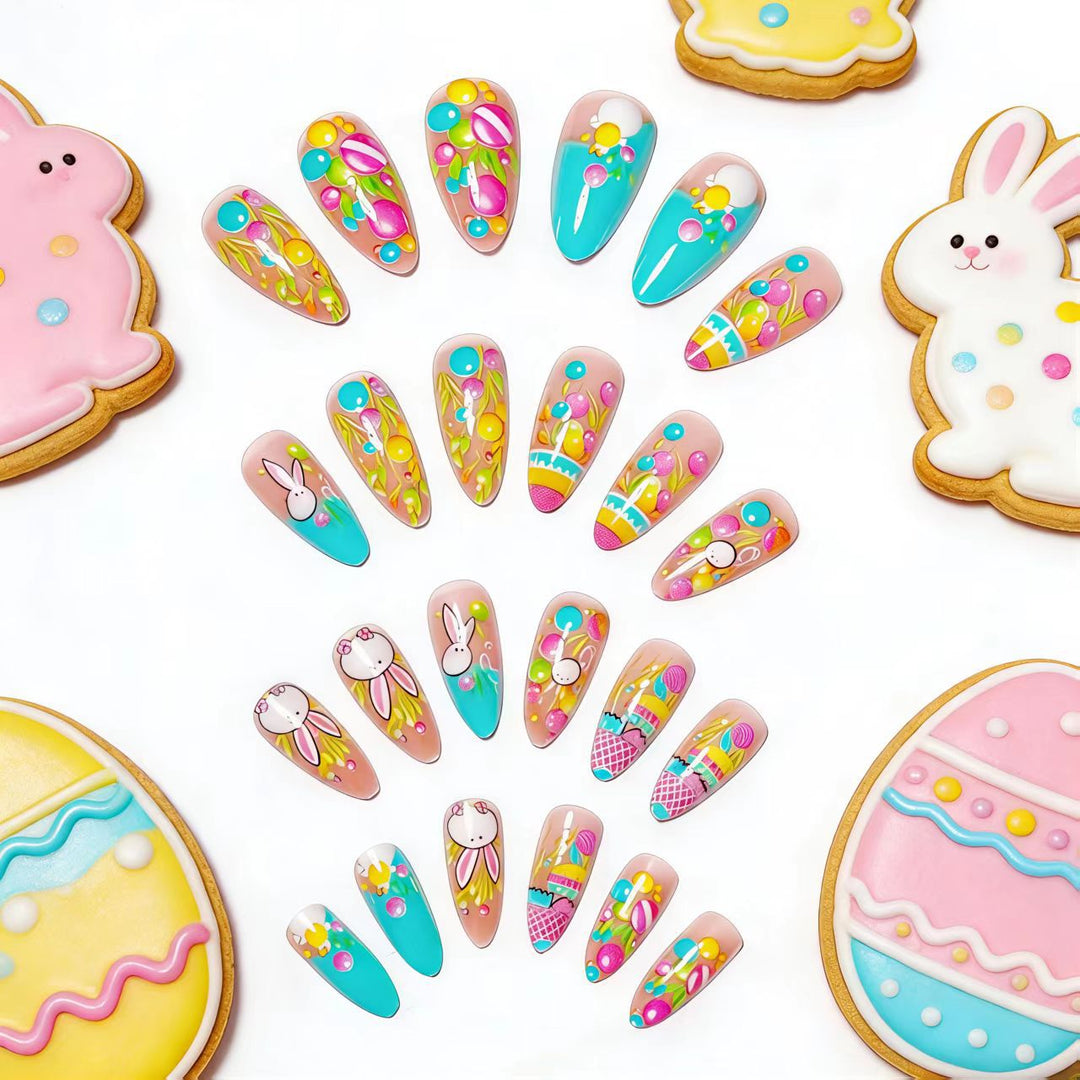 Artificial nails with cheerful Easter design Kalsten