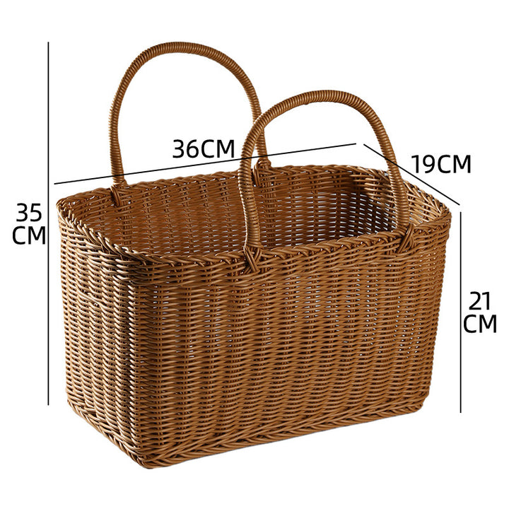 Unisex Handwoven Shopping Basket with Two Handles Kalsten