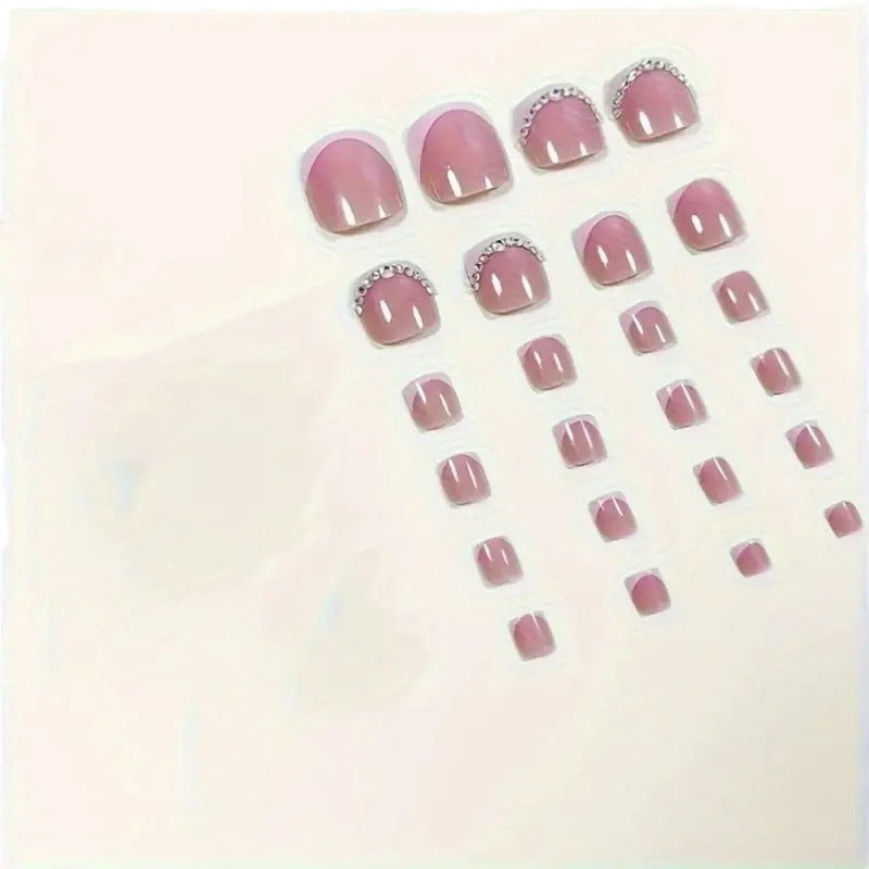 Elegant Rhinestone-Accented Pedicure Kalsten