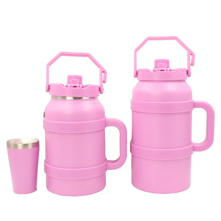 Ladies Insulated Stainless Steel Thermo Bottle with Practical Carry Handle Kalsten