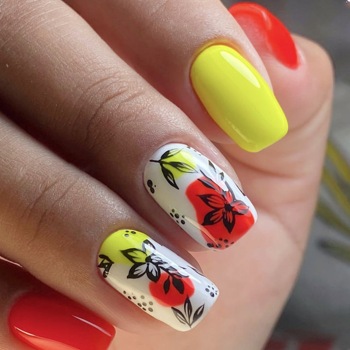 Artistic Floral Acrylic Nail Art Set Kalsten