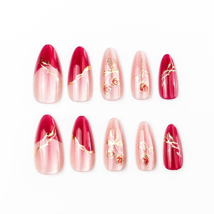 Glamorous nails with floral design Kalsten