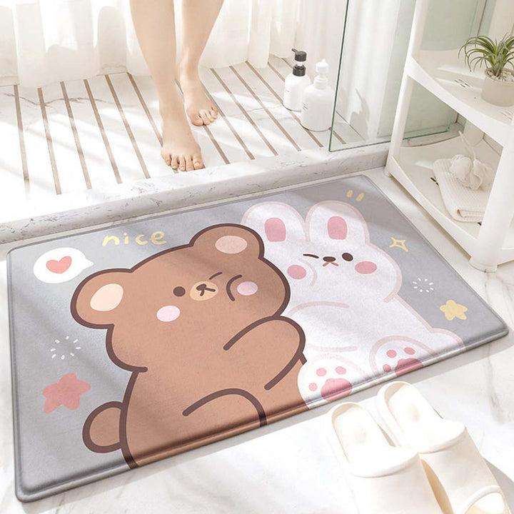 Playful Animal Design Bath Mat