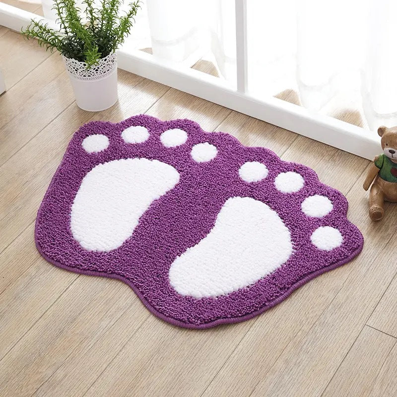 Cute Cartoon Footprint Bath Mat Kalsten