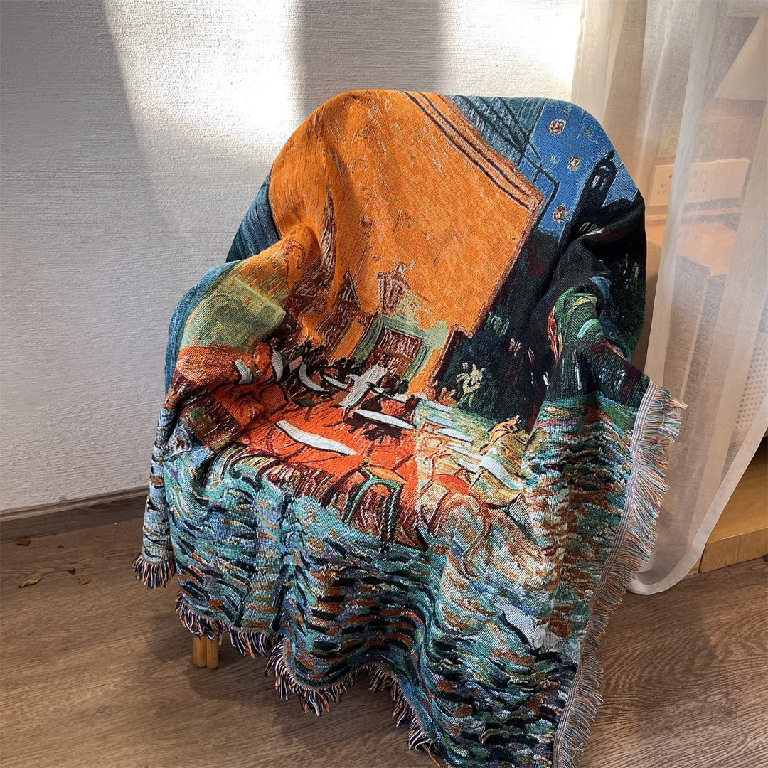 Artistic Vintage-Inspired Tapestry Throw Blanket