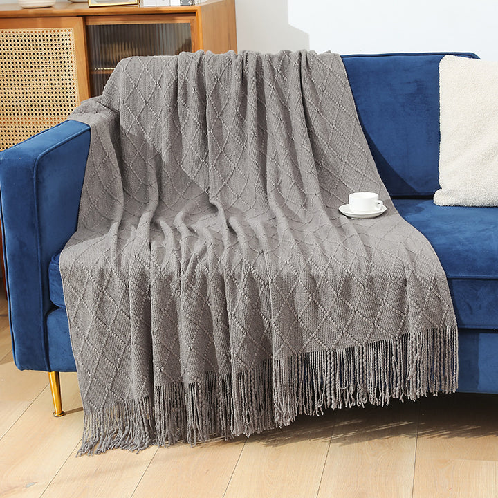 Women High-quality and stylish fleece blanket with modern textured pattern Kalsten