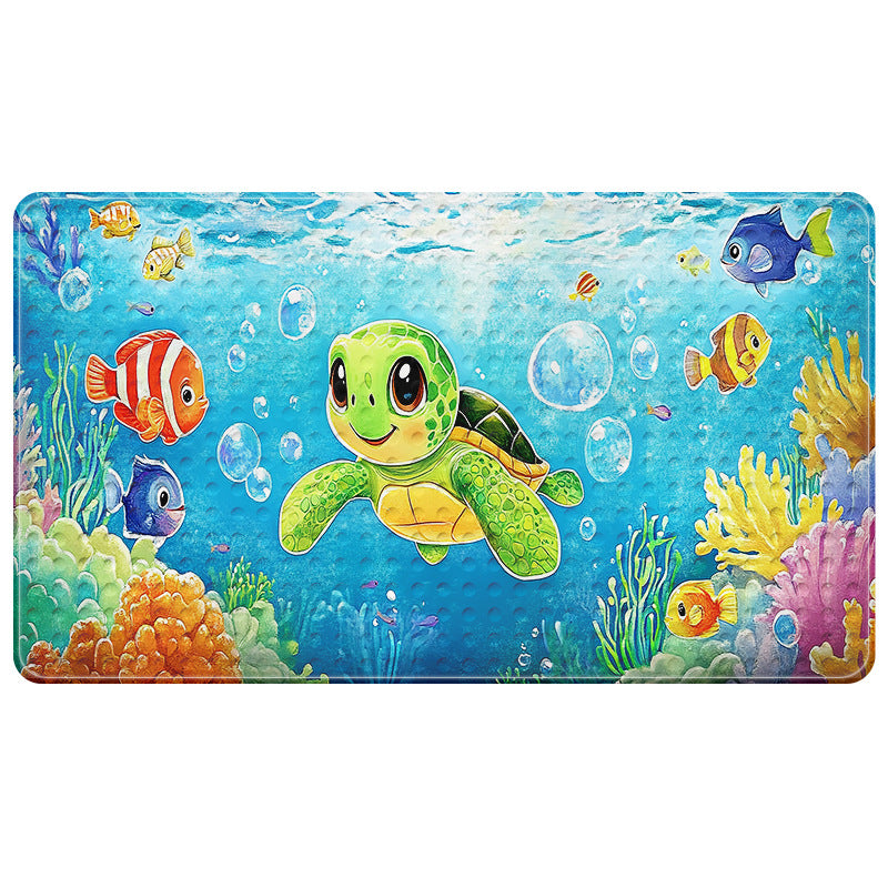Playful Sea Turtle Bath Mat