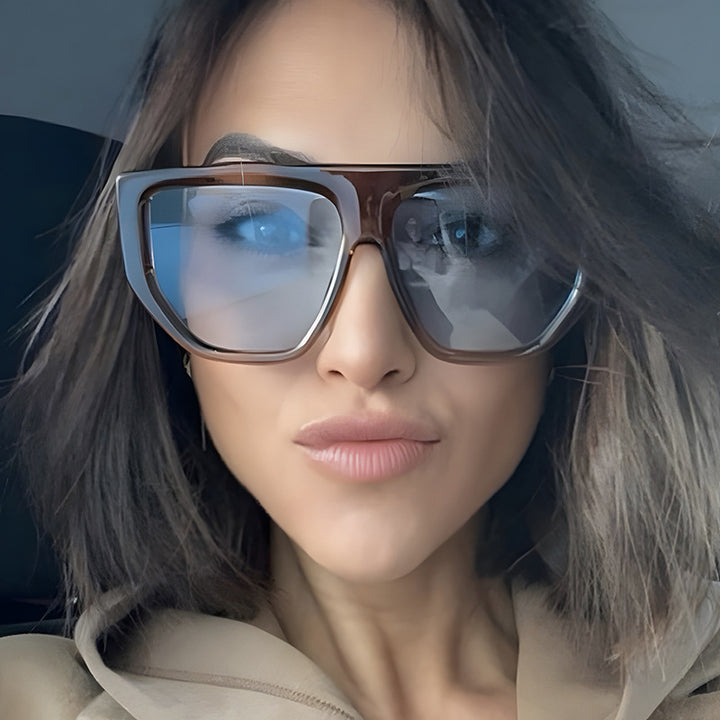 Women's fashionable oversized sunglasses with innovative Kalsten frame
