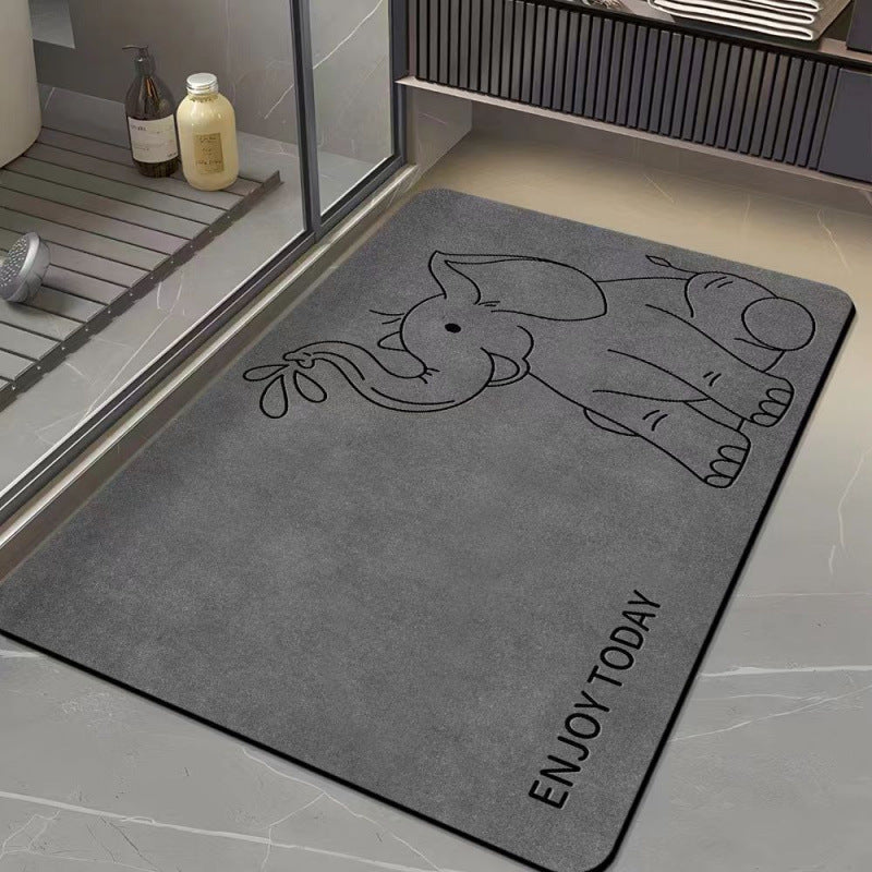 Cartoon Hippo Bath Mat