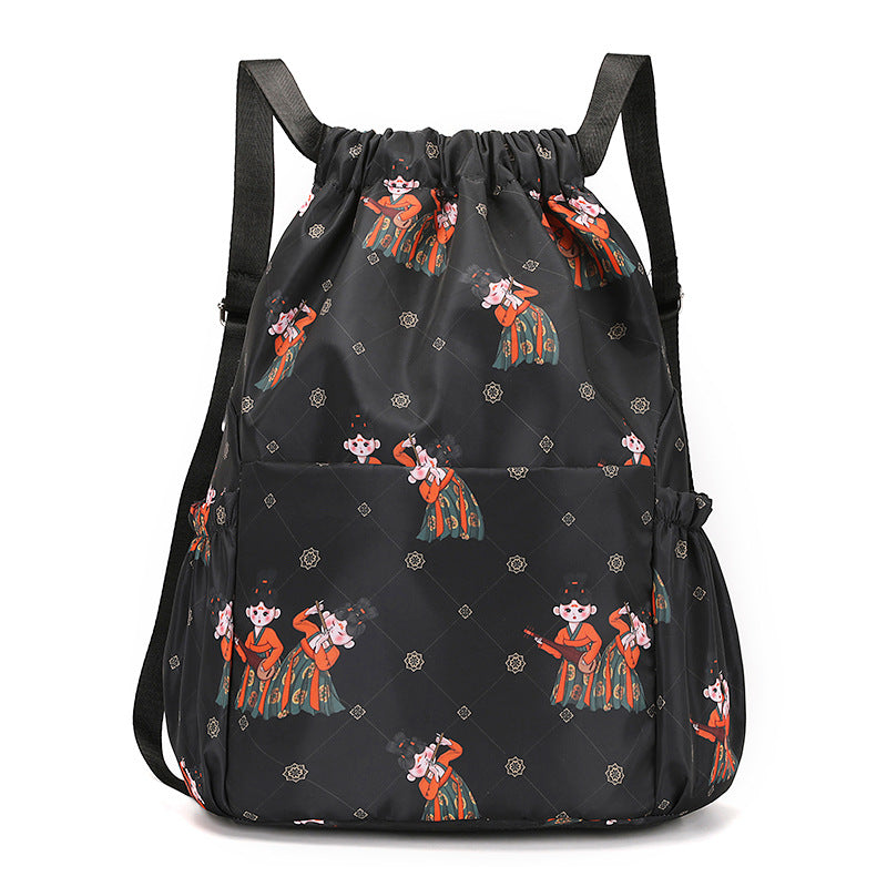 Fun Cartoon Print Drawstring Backpack Kalsten