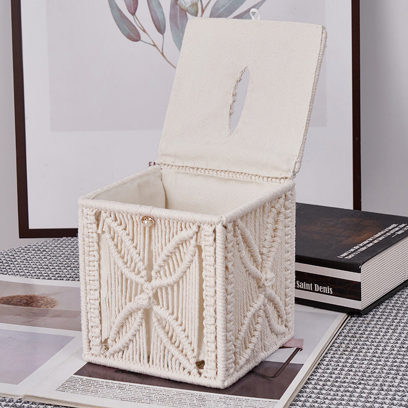 Elegant Macramé Tissue Box Cover