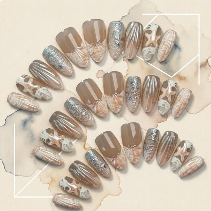 Elegant Nail Tips with Maritime Design Kalsten