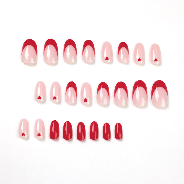Elegant Nail Extensions with Heart Design Kalsten