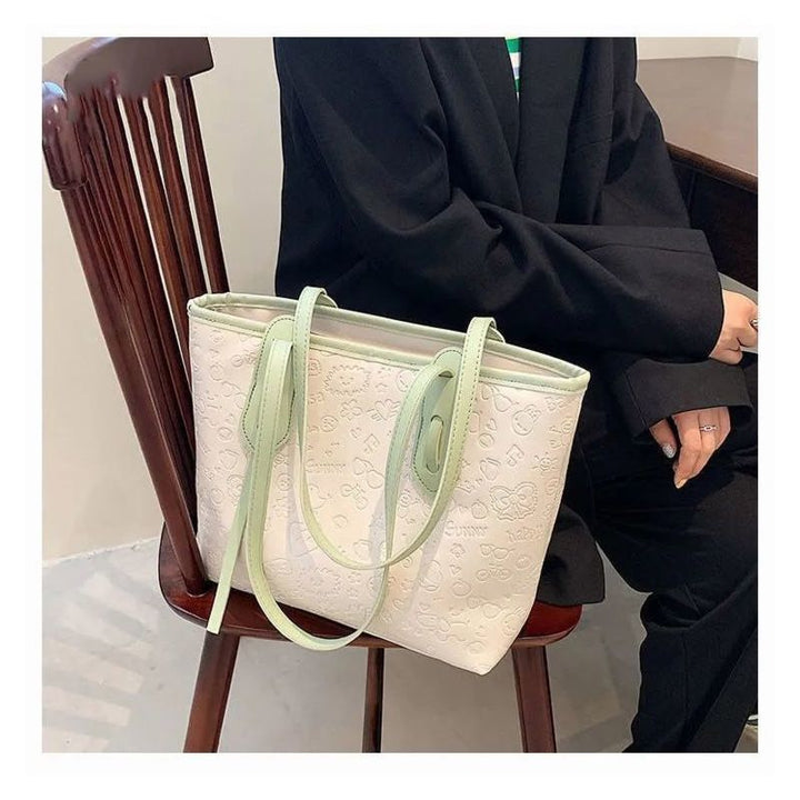 Embossed Pattern Shoulder Tote Kalsten