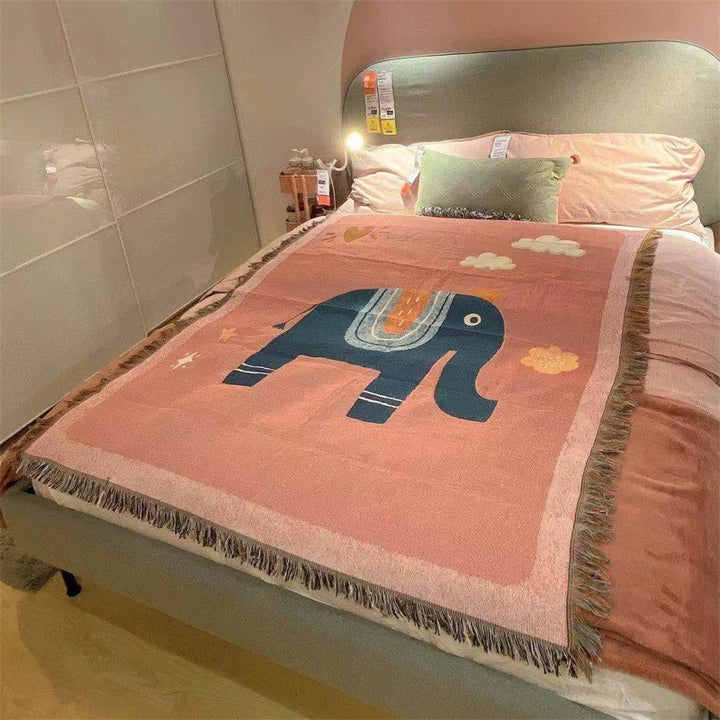 Decorative Elephant-Themed Tapestry