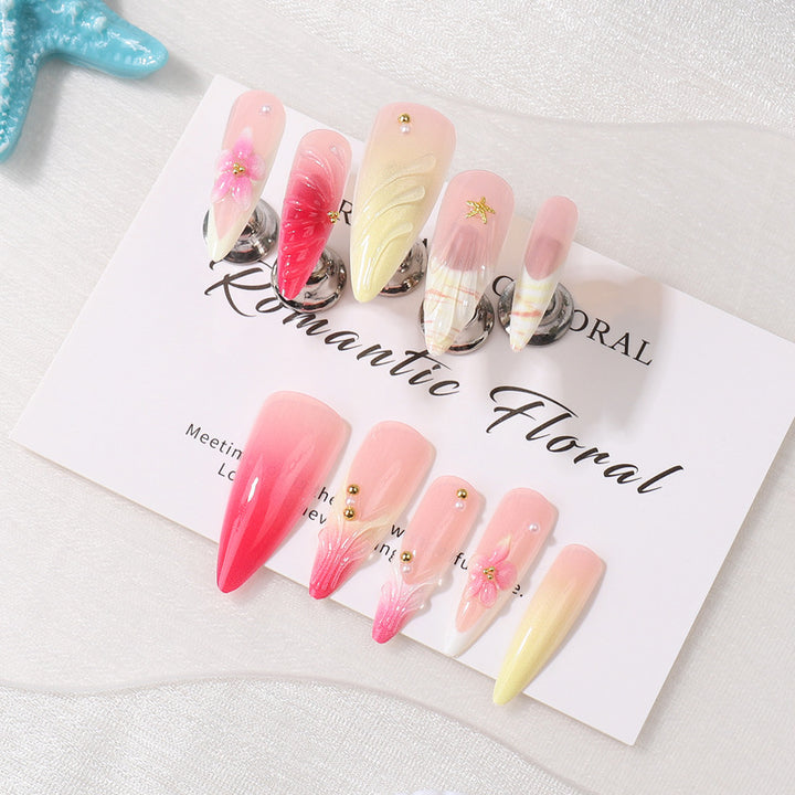 Romantic Floral Press-On Nail Tips Art Set Kalsten