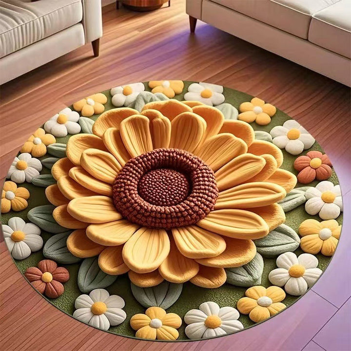 Floral Pattern Plush Area Rug