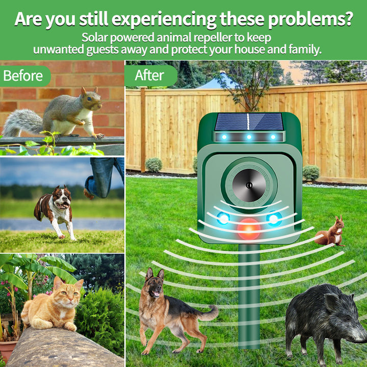 Solar-powered high-frequency animal repellent device Kalsten