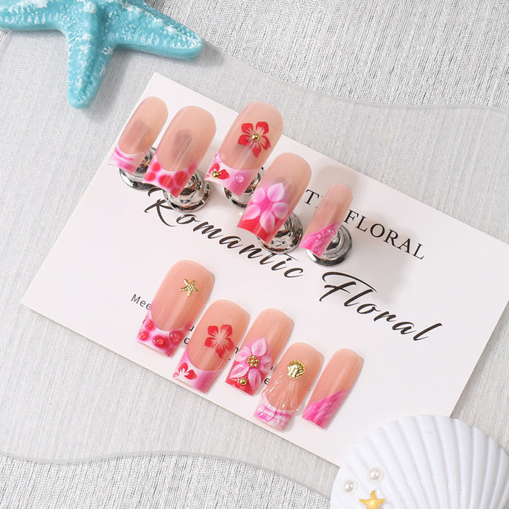 Romantic Floral Press-On Nail Design Kalsten