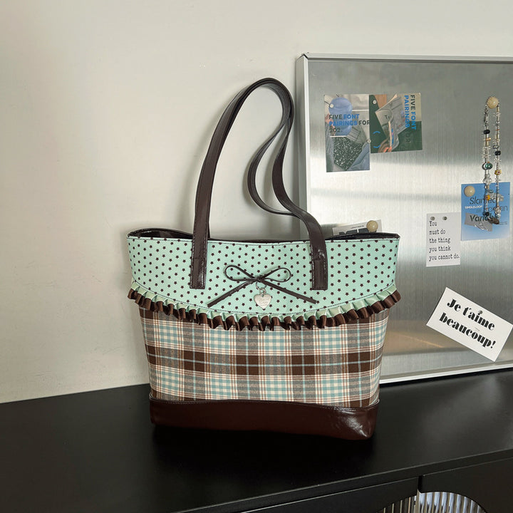 Stylish Plaid Tote Bag