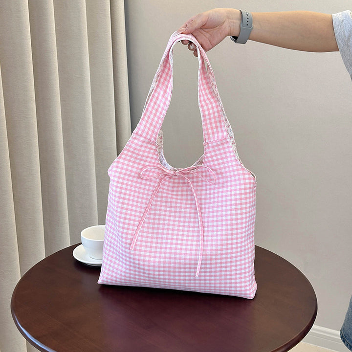 Stylish Checkered Shopping Tote Bag Kalsten