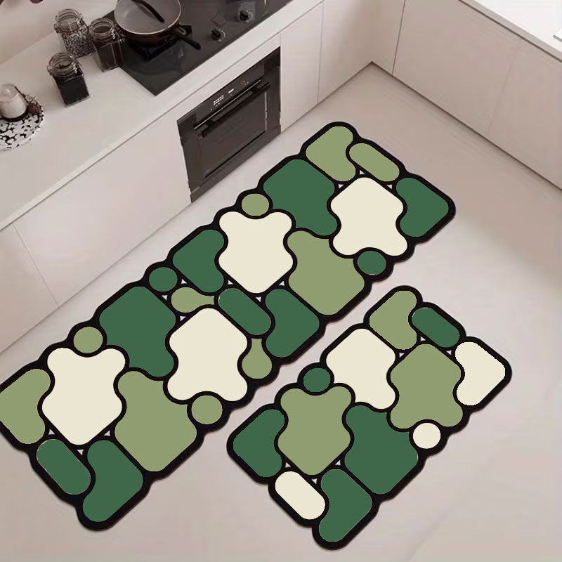 Abstract Geometric Kitchen Mat Set
