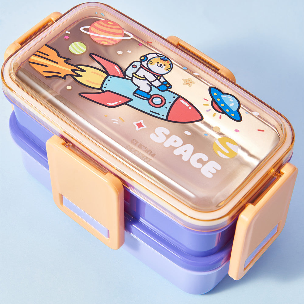 Multi-Layered Space-Themed Lunch Bento Box