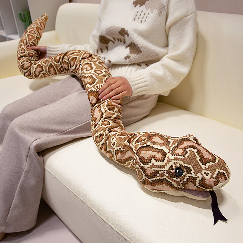 Realistic Serpentine Plush Body Pillow with Soft Fabric and Embroidered Details Kalsten