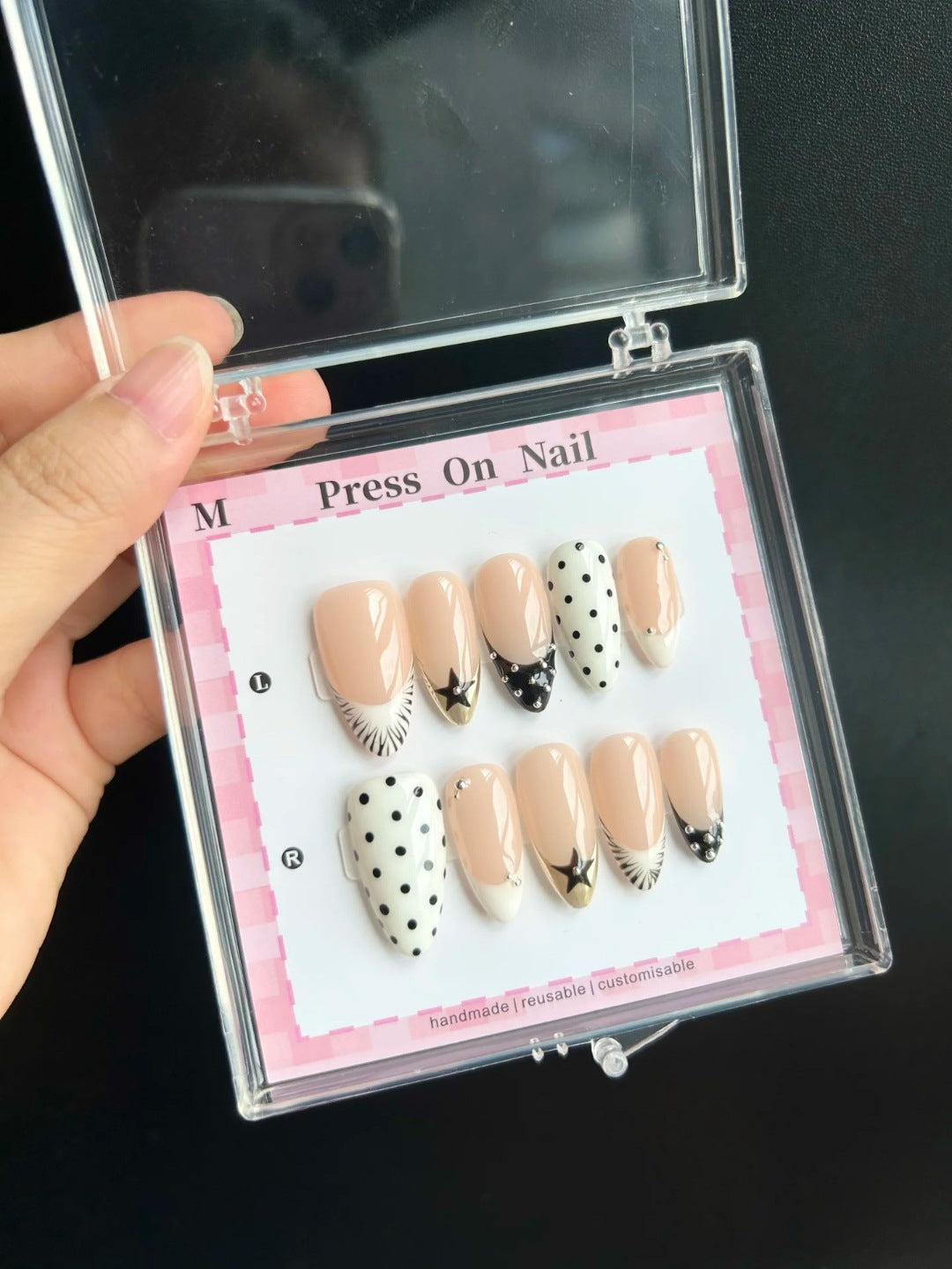 Artistic Cherry-Inspired Press-On Nails
