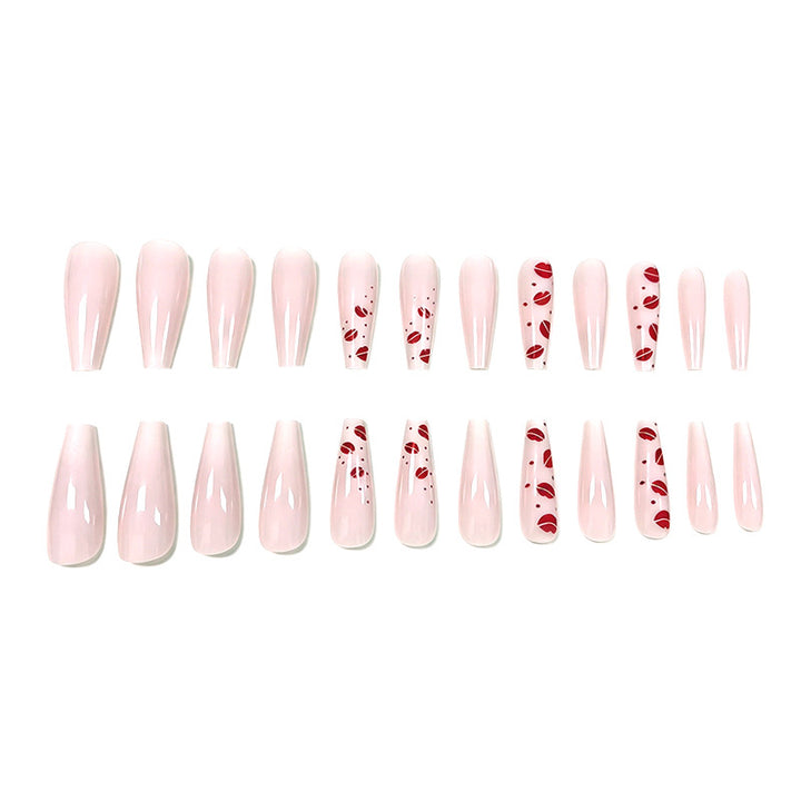 Artistic Kiss Pattern Nail Enhancements Kalsten