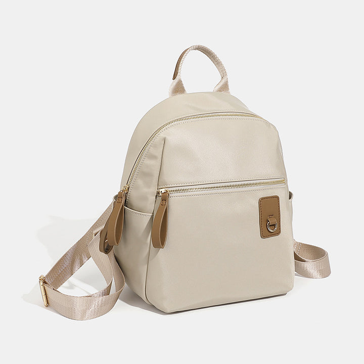 Compact Nylon Backpack with Multiple Pockets