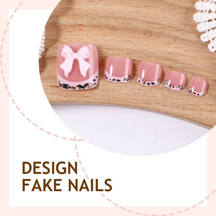 Acrylic nail set with elegant bow design Kalsten